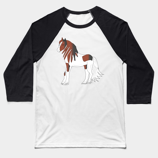 Pretty black-brown-white Tinker draft horse Baseball T-Shirt by Shadowbyte91